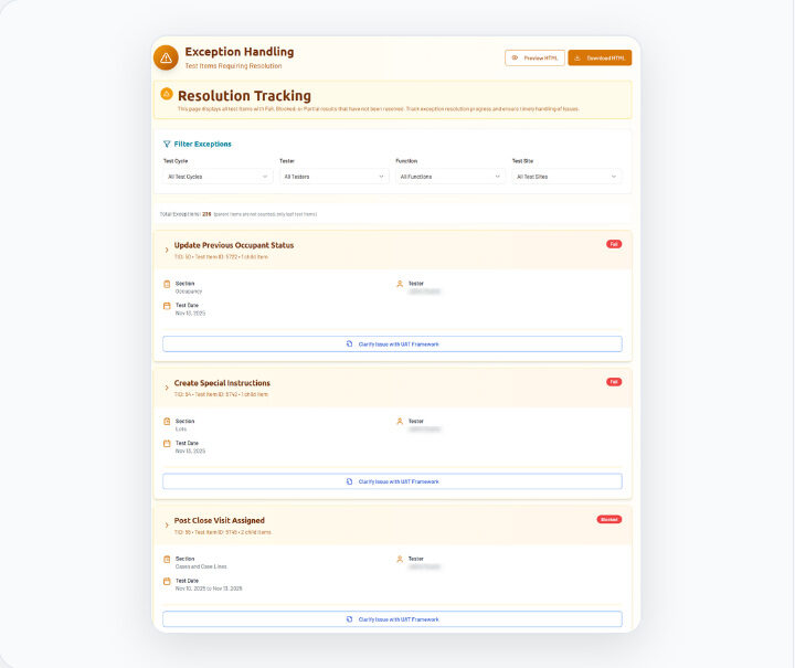 Exception Handling Dashboard